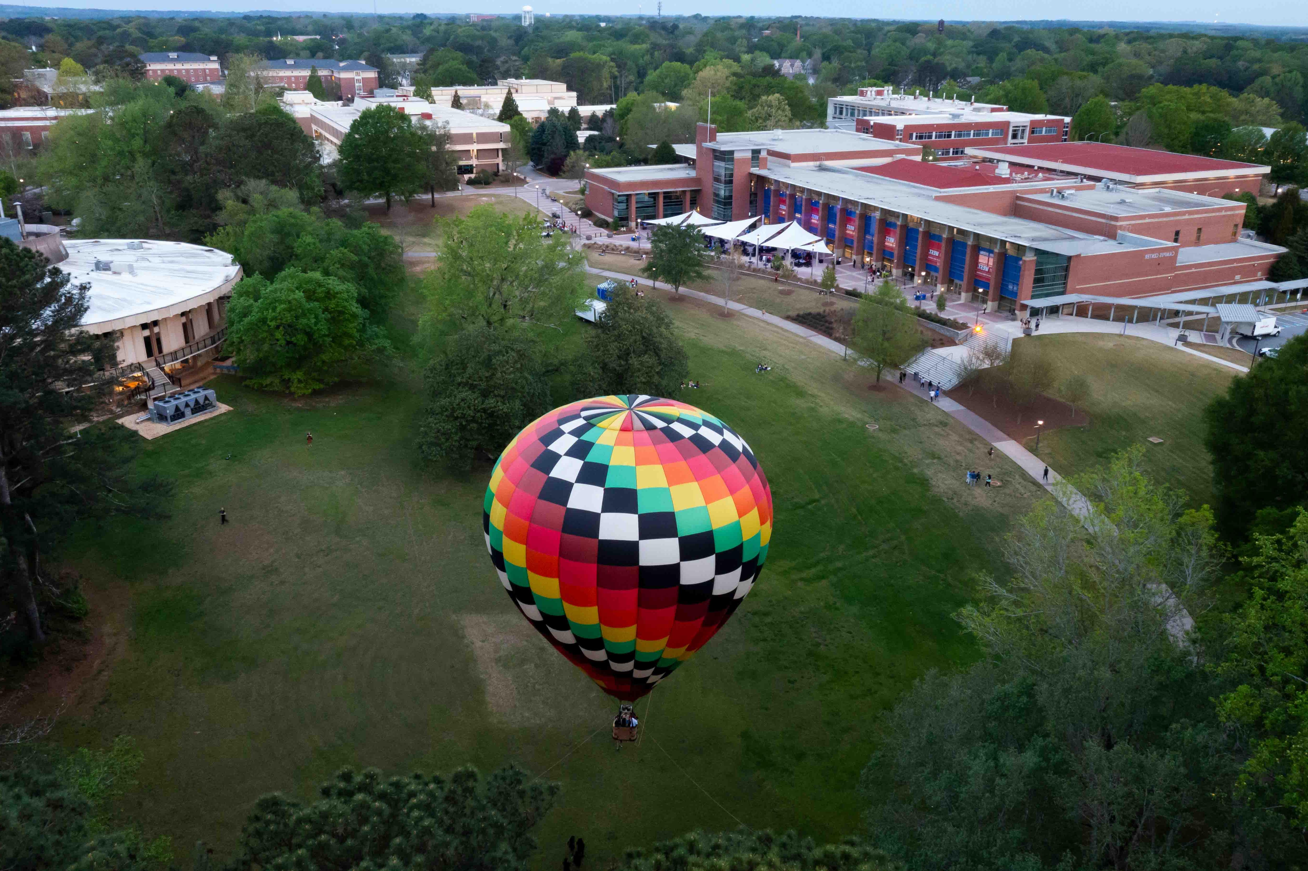 Hot air balloon on campus
